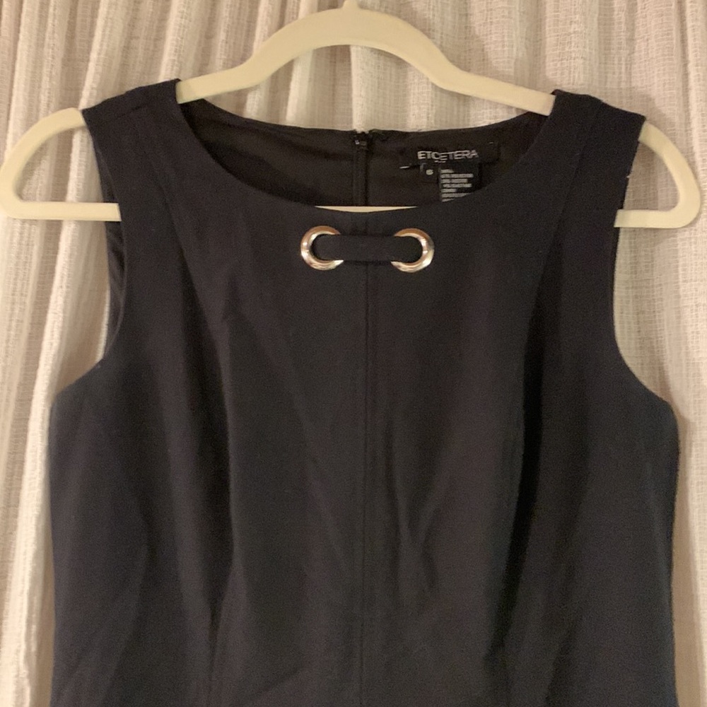 Etcetera navy and black dress and blazer set